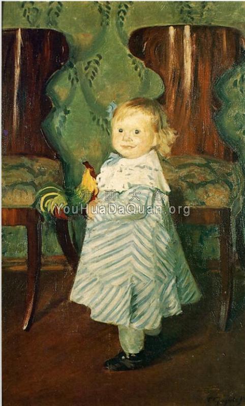 Portrait of I.B. Kustodieva - 鲍里斯·克斯托依列夫